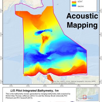 Map of the bathymetry (water depth) in the Phase I area
