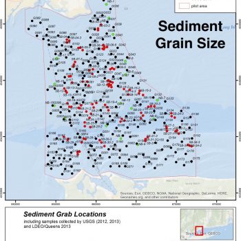 Location of sediment grain size samples