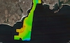 Thumbnail map of the bathymetry derived from processing using the CARIS software in survey block 23 in the Phase II area