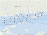 Thumbnail of sediment sample locations taken by the USGS SEABOSS in the Phase II area